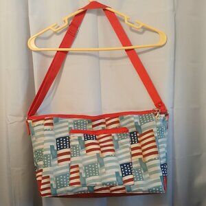 New Patriotic Stars & Stripes USA Flag Sling Crossbody Purse Shoulder Bag Large